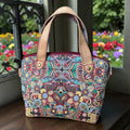 Cork Top Handle Handbag with Detachable Shoulder/Crossbody Strap, Pockets 8x10x4