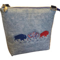 Buffalo Bills Embroidered Exterior & Interior Vinyl Crossbody/Shoulder Bag, Zip Pocket