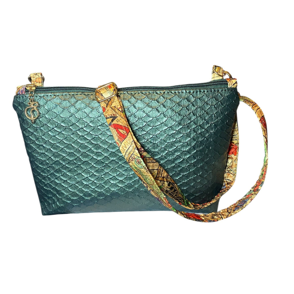 Emerald Green Reptile Scale Crossbody