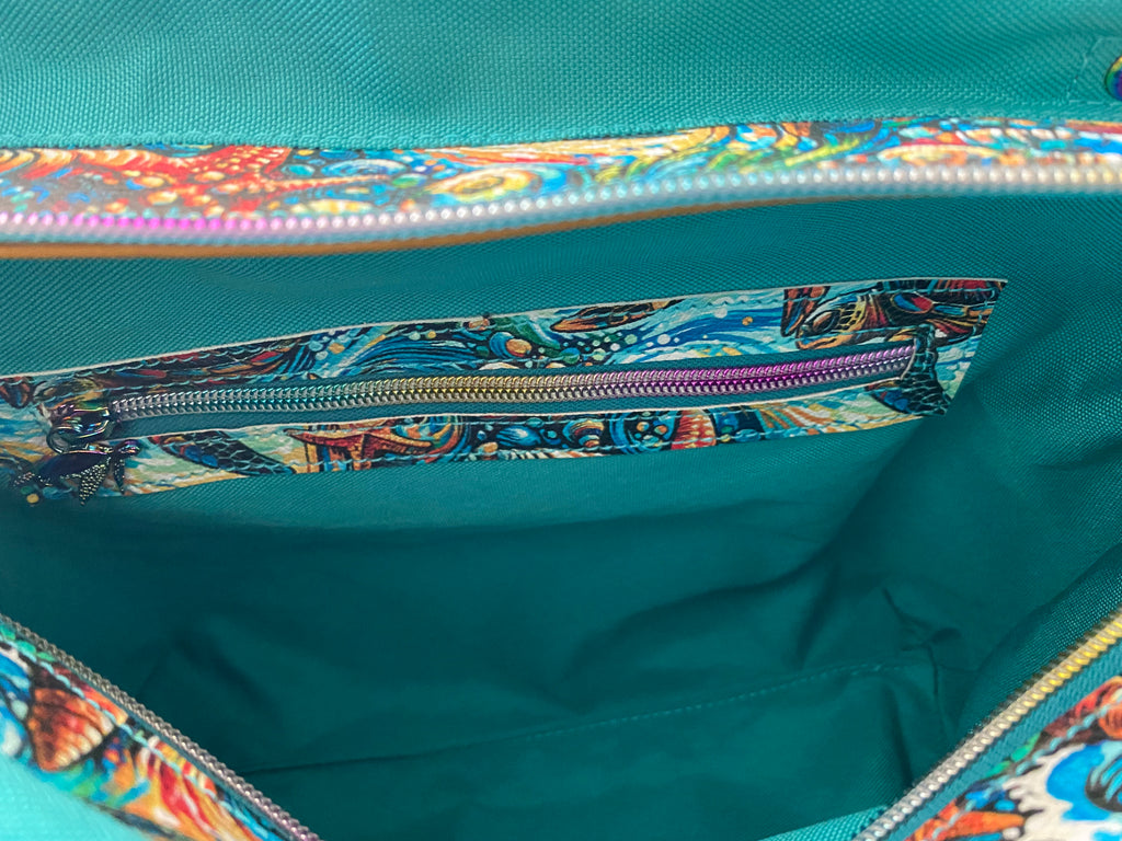 Sea Turtle Vinyl & Cordura Tote