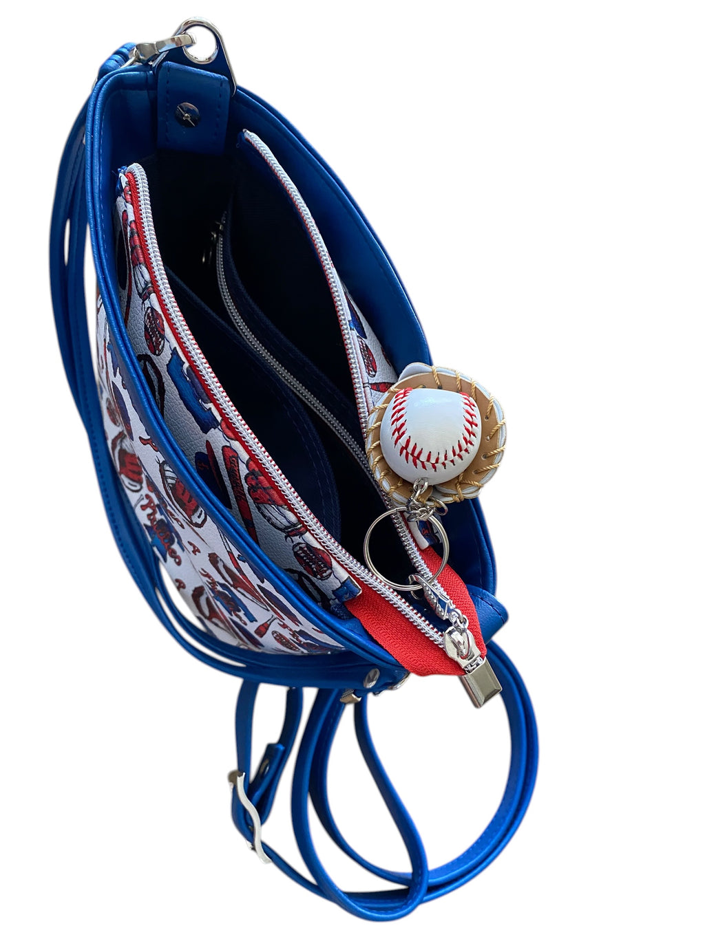 Philadelphia Phillies Small Bucket Bag, 4 Pockets, Dual Straps 9.25 x 8.25 x 4