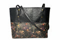 Custom Printed Vinyl & Faux Ostrich Leather Tote, Spider Theme 17w x 12h x 4.5d