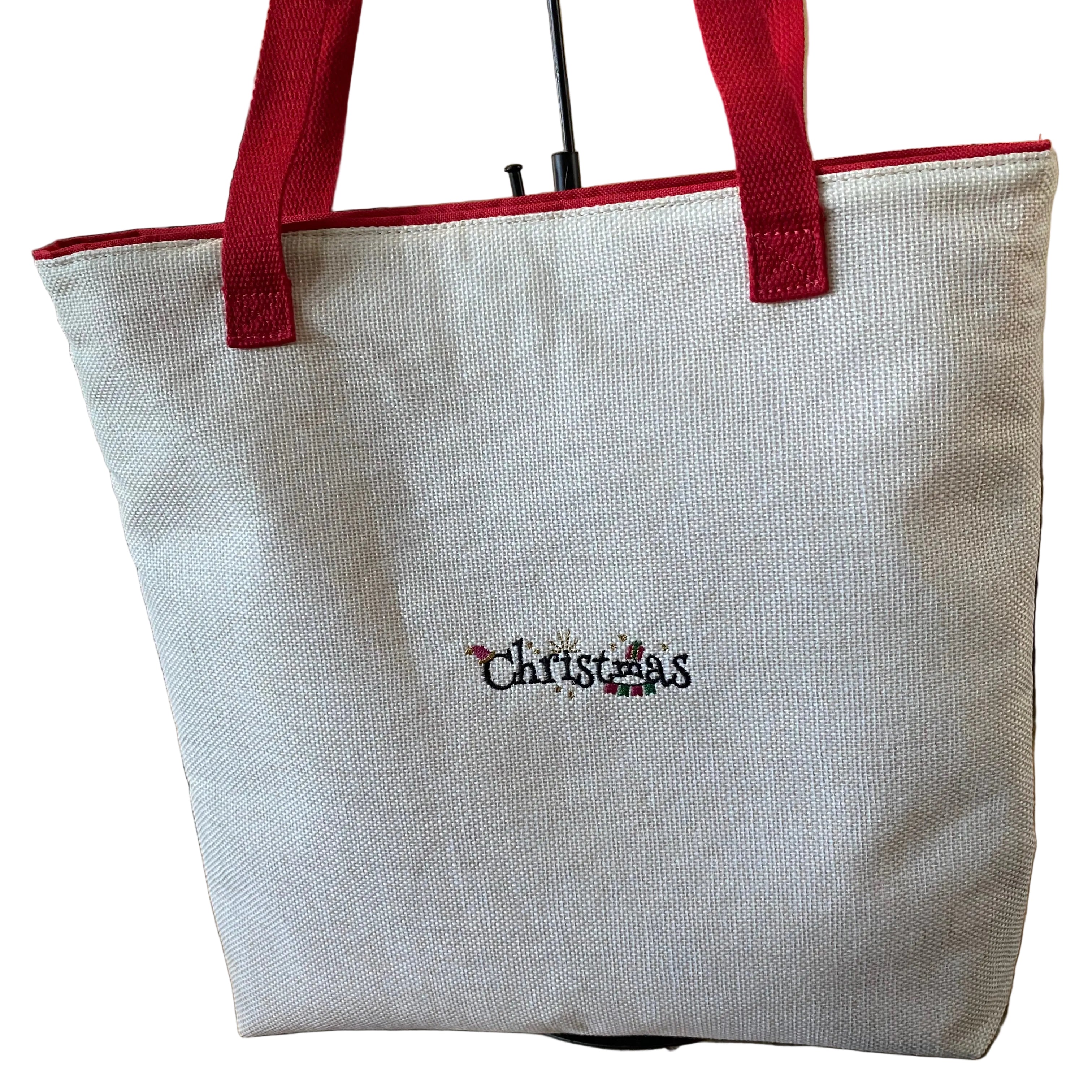 Christmas Labradors Tote w/ Embroidery