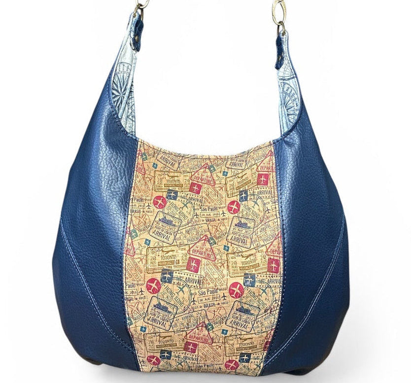 Faux Leather & Cork Shoulder Bag