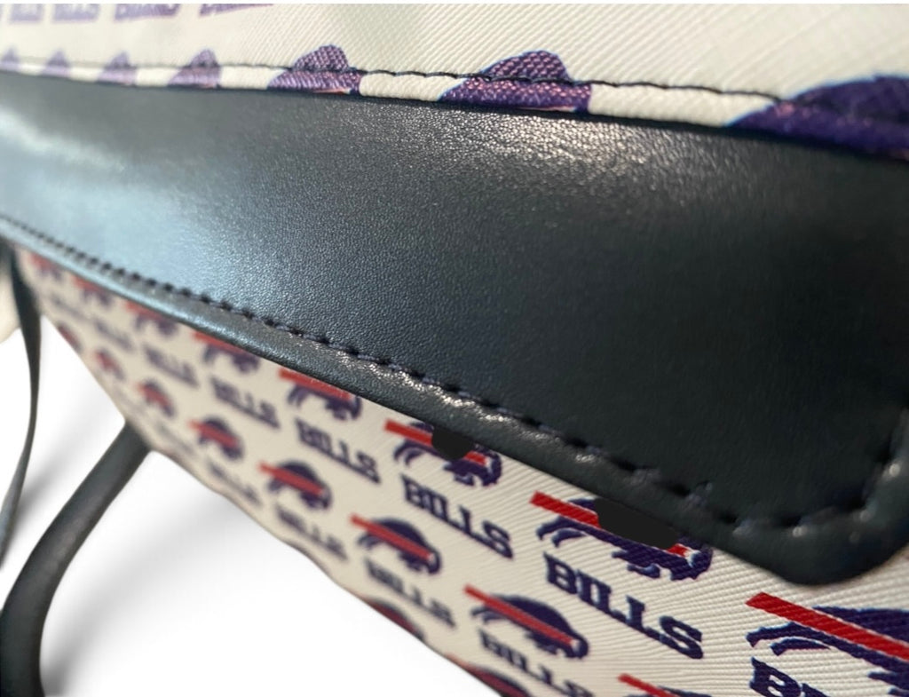Buffalo Bills Vinyl & Leather  Crossbody/Shoulder Bag, 3 Pockets, Embroidered Flap, Adjustable Strap FREE Shipping