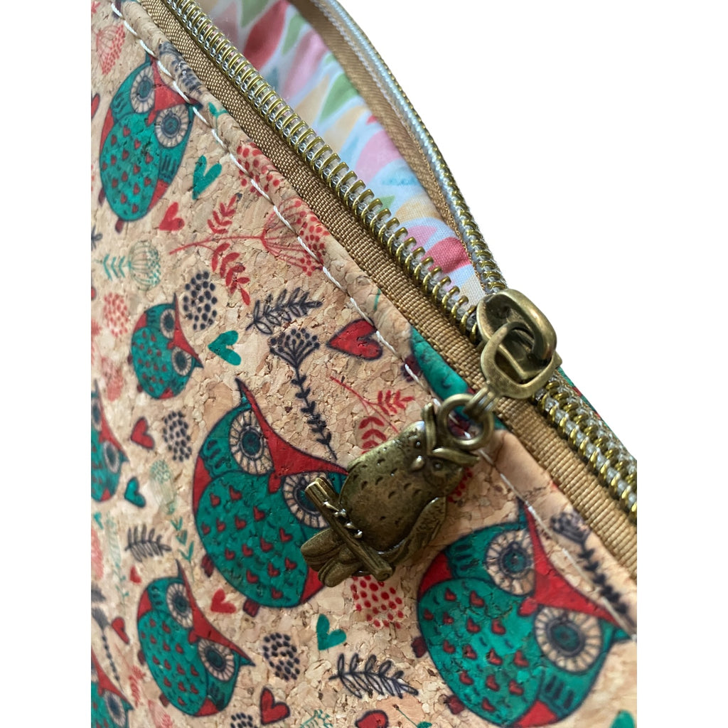 Cork Crossbody/Shoulder Bag, 2 Zip Pockets, 10w x 11h