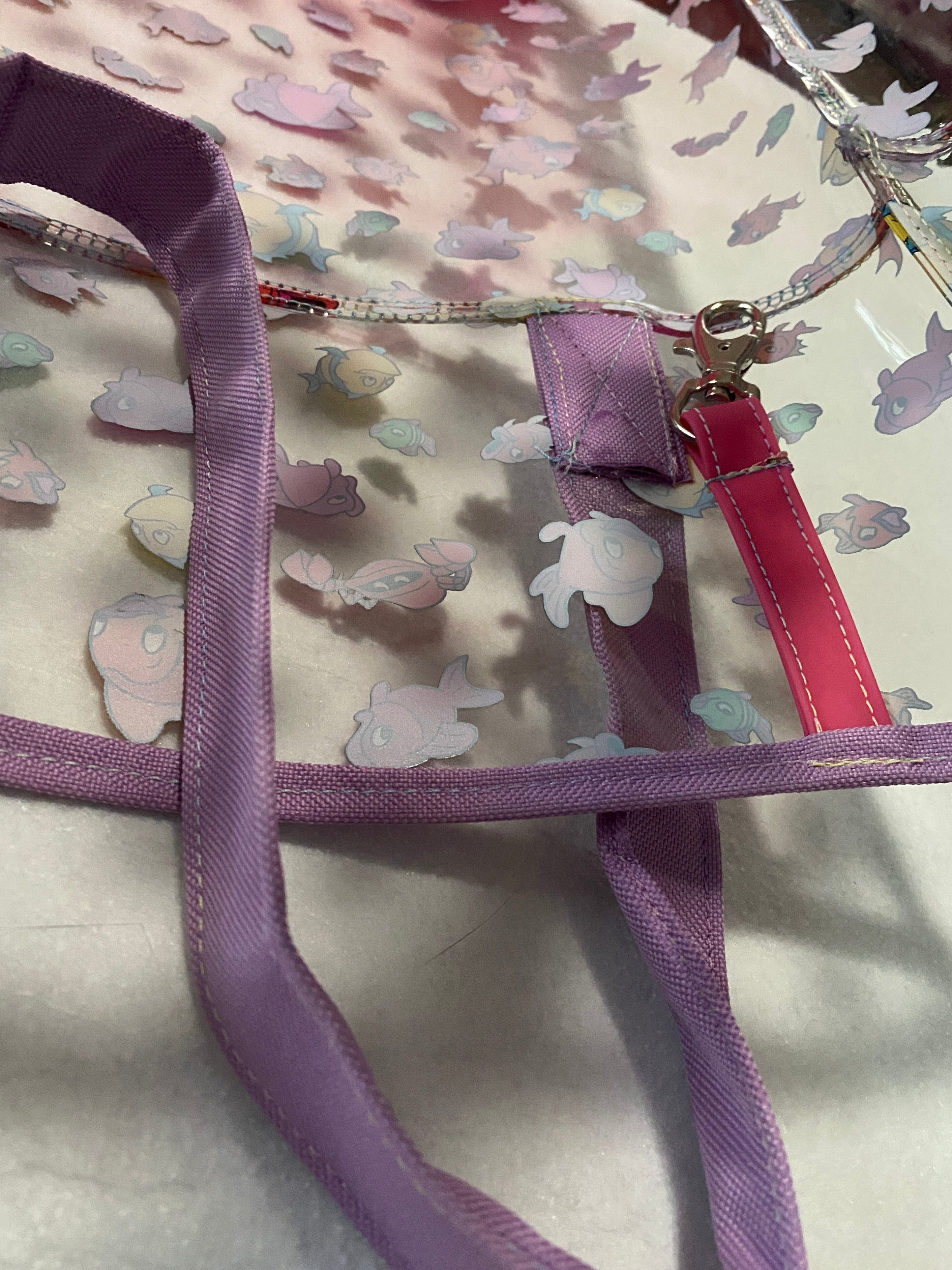 Oversized Clear & Jelly Vinyl Beach/Pool Bag 17w x 17h x 6d