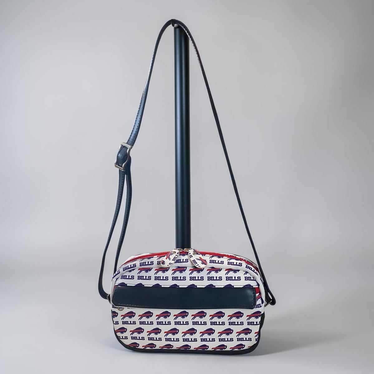Buffalo Bills Vinyl & Leather  Crossbody/Shoulder Bag, 3 Pockets, Embroidered Flap, Adjustable Strap FREE Shipping