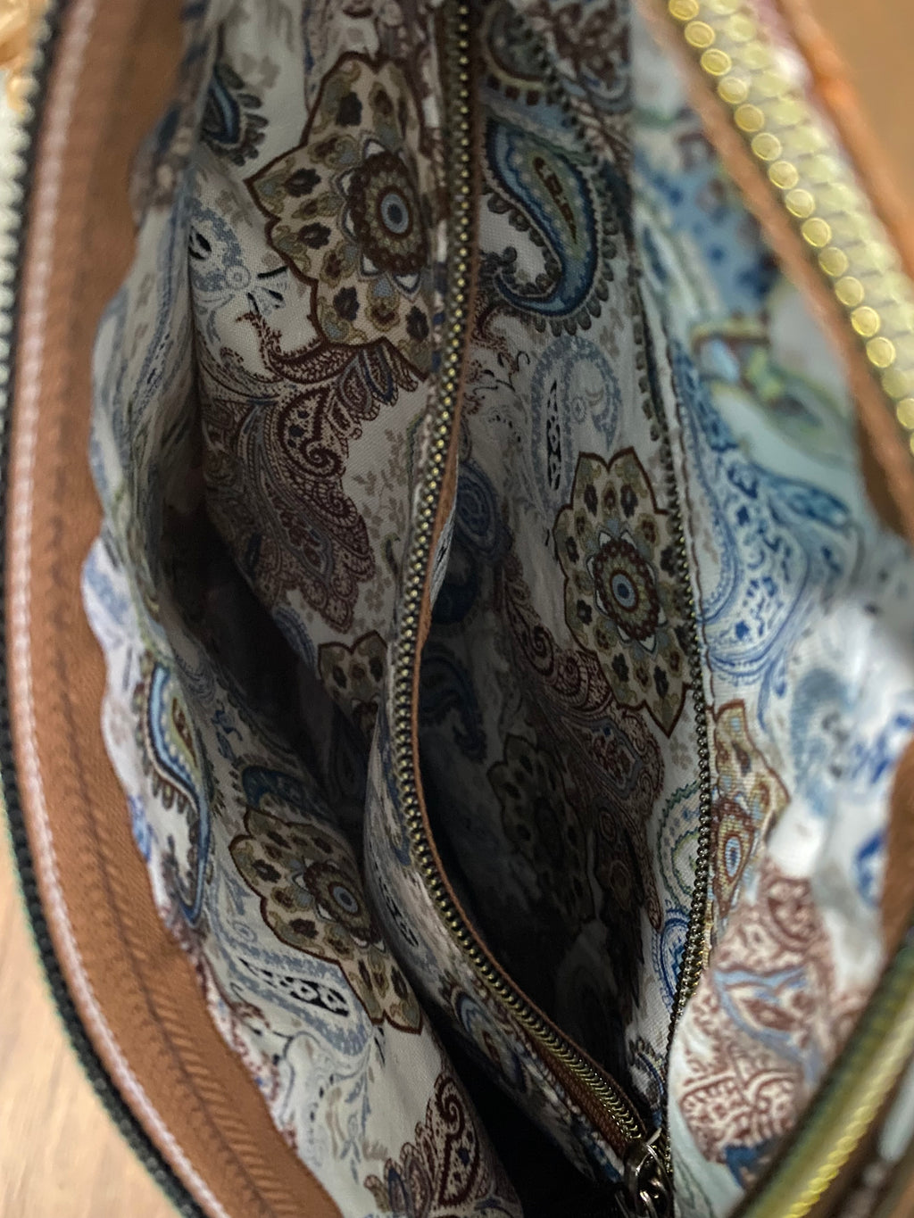 Faux Ostrich Teardrop Chest/Back Bag