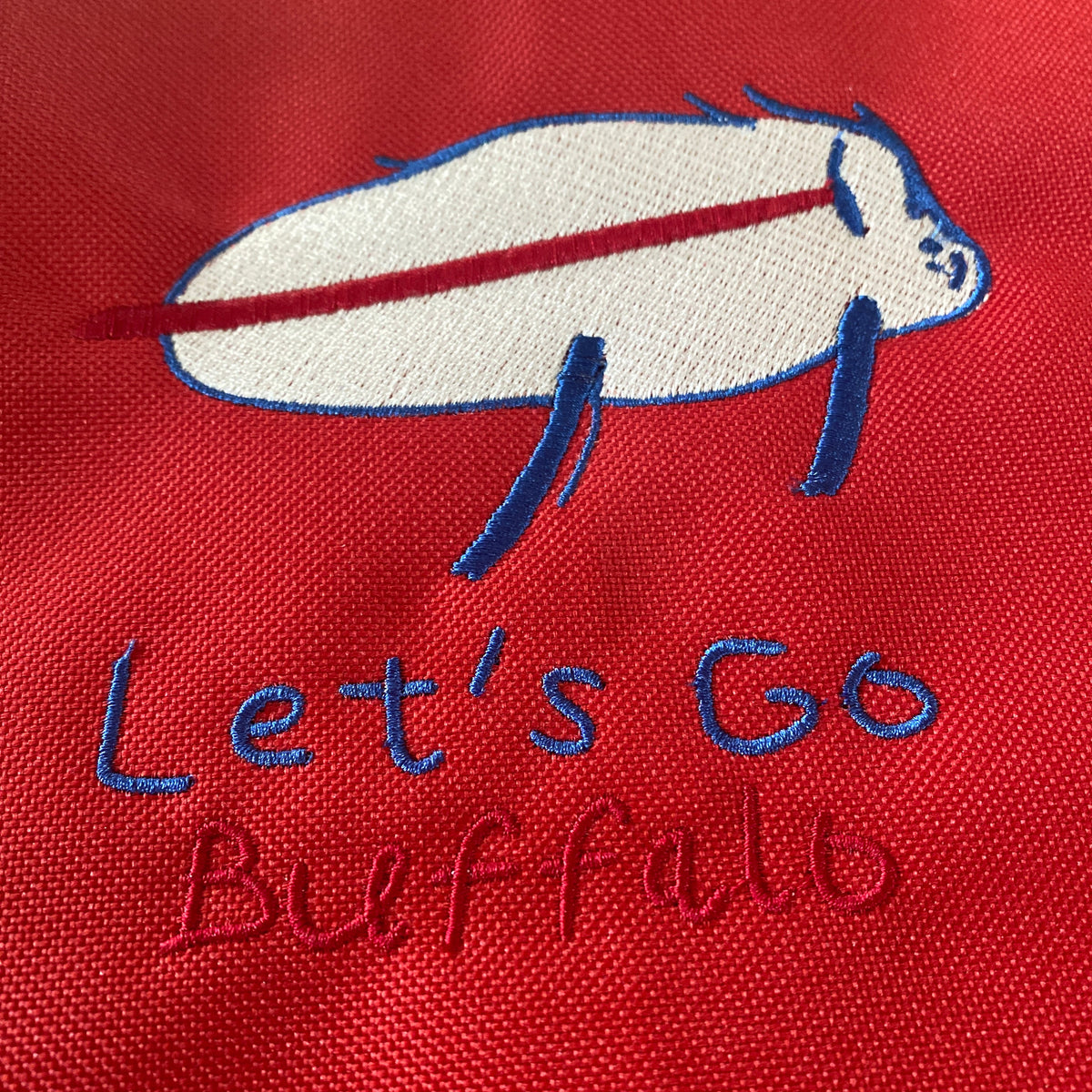 Buffalo Bills Embroidered Exterior & Interior Vinyl Crossbody/Shoulder Bag, Zip Pocket