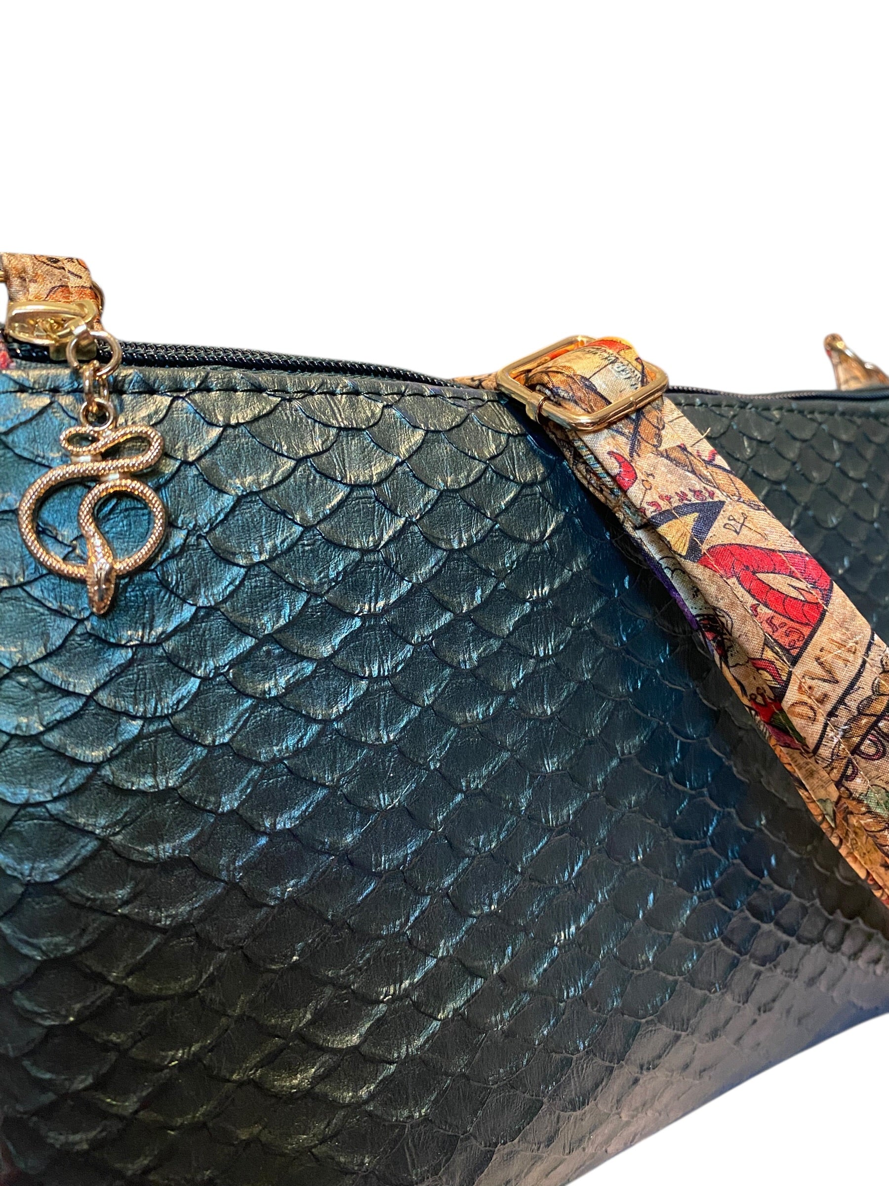 Emerald Green Reptile Scale Crossbody