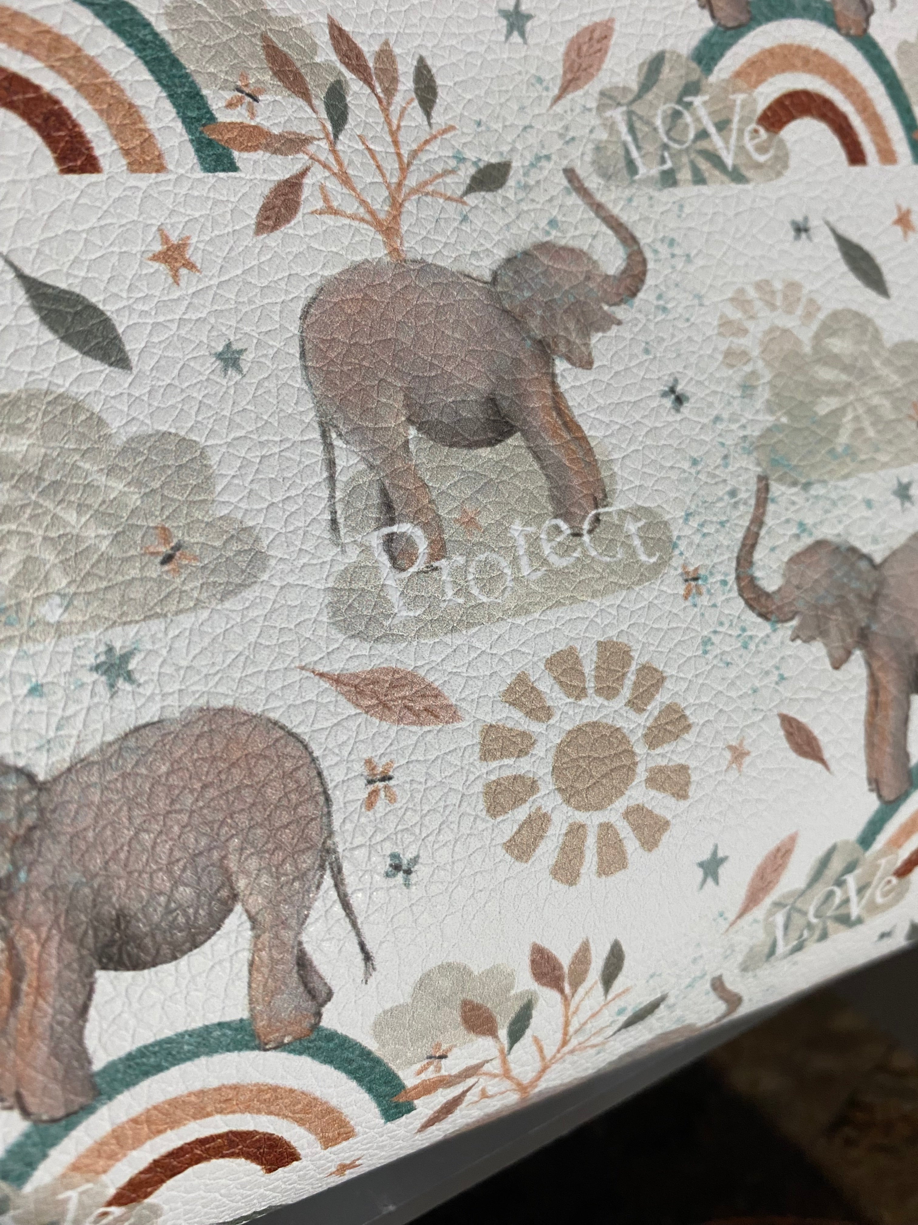 Cork & Vinyl Elephant  Crossbody/Shoulder Bag, 2 Pockets           10.5 x 8 x 3