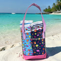 Oversized Clear & Jelly Vinyl Beach/Pool Bag 17w x 17h x 6d