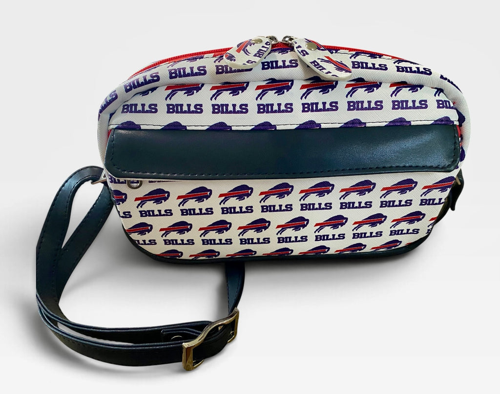 Buffalo Bills Vinyl & Leather  Crossbody/Shoulder Bag, 3 Pockets, Embroidered Flap, Adjustable Strap FREE Shipping