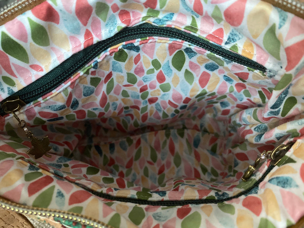 Cork Crossbody/Shoulder Bag, 2 Zip Pockets, 10w x 11h