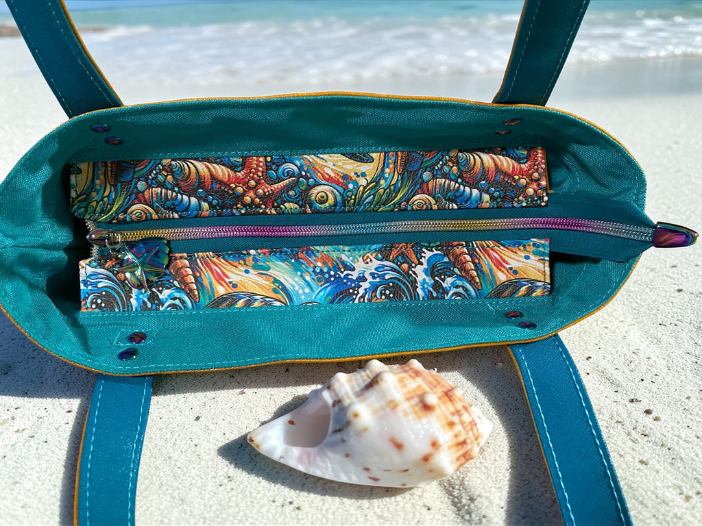 Sea Turtle Vinyl & Cordura Tote