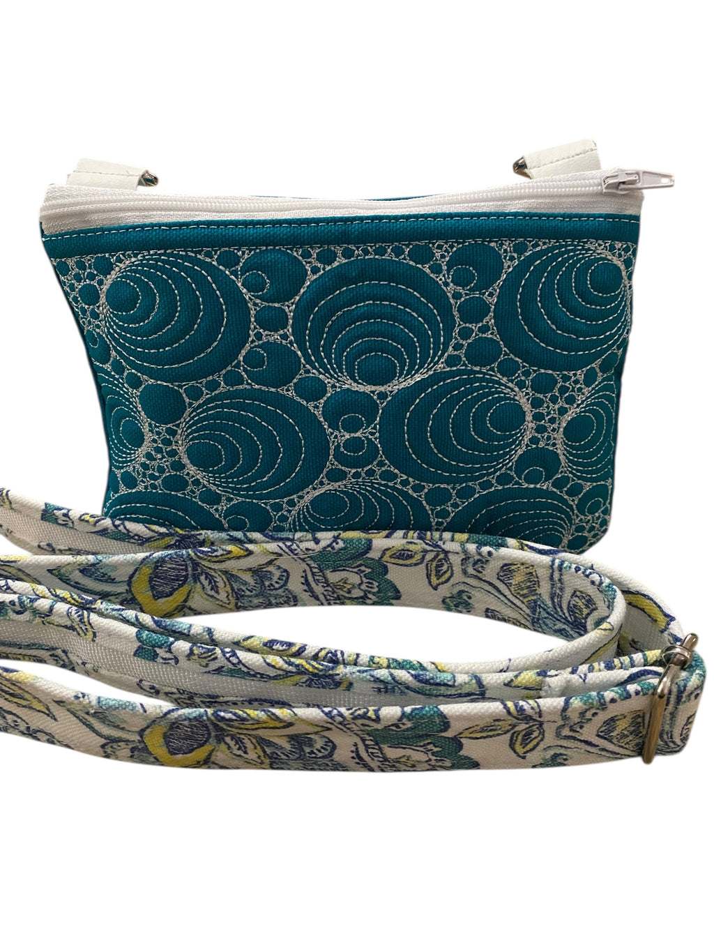 Embroidered Cotton Canvas Phone Bag