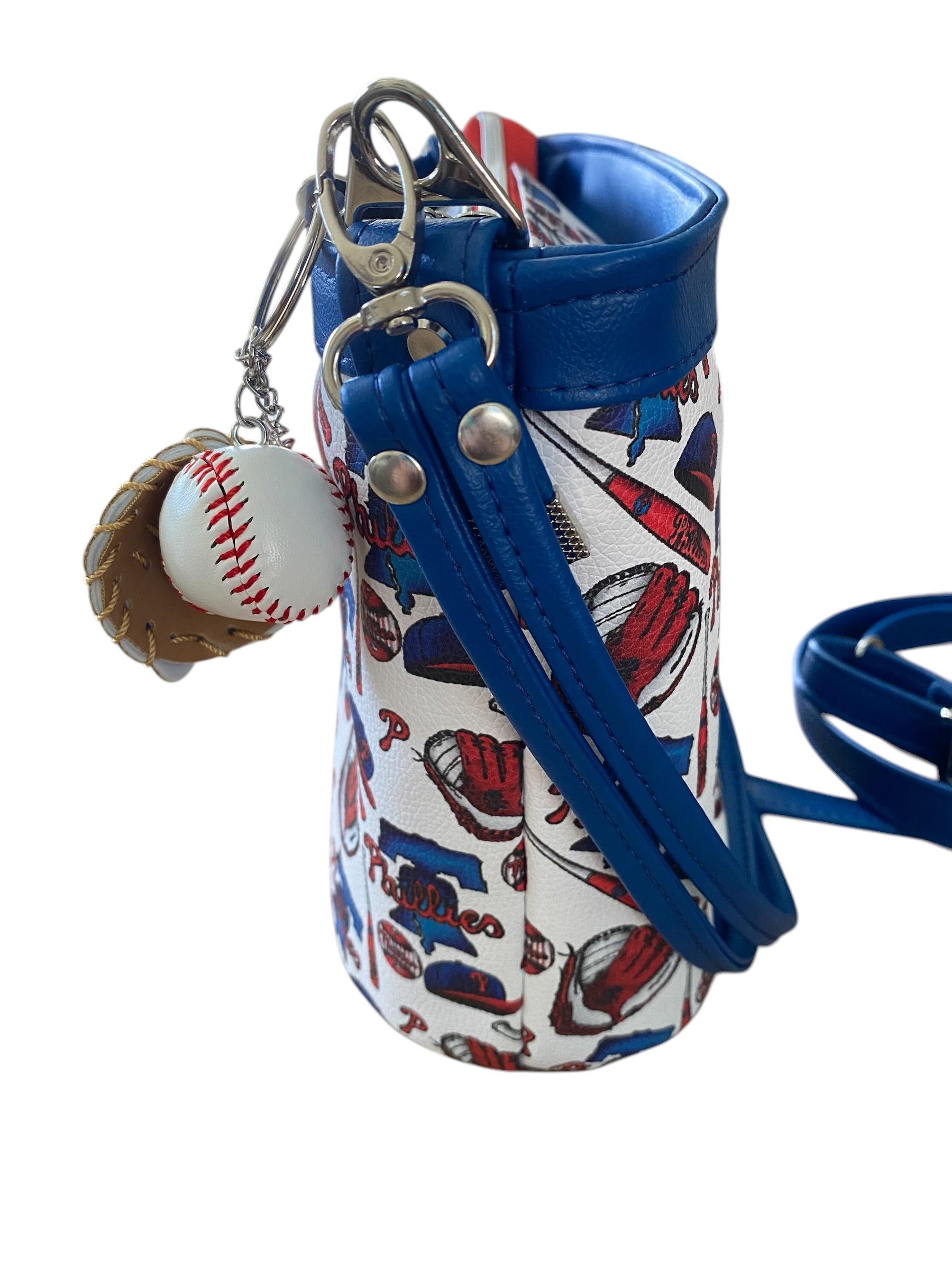 Philadelphia Phillies Small Bucket Bag, 4 Pockets, Dual Straps 9.25 x 8.25 x 4