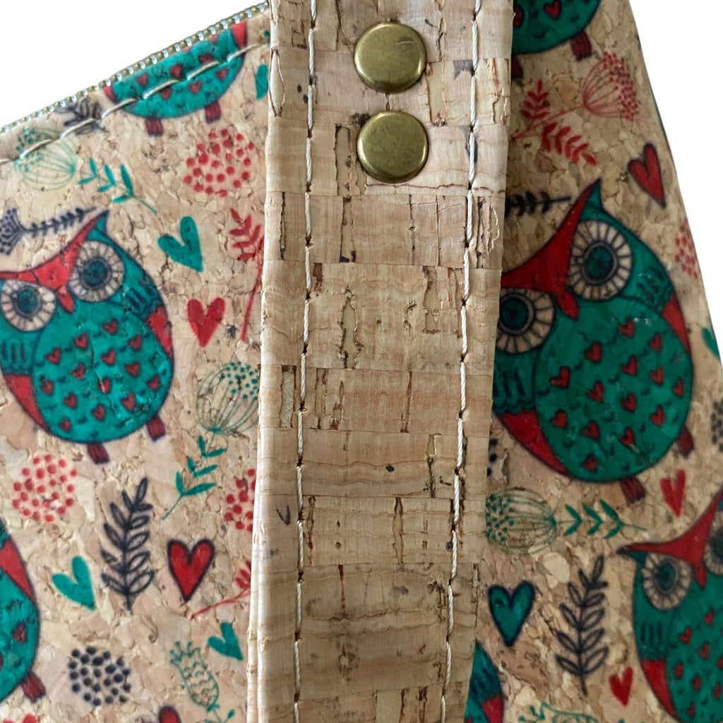 Cork Crossbody/Shoulder Bag, 2 Zip Pockets, 10w x 11h