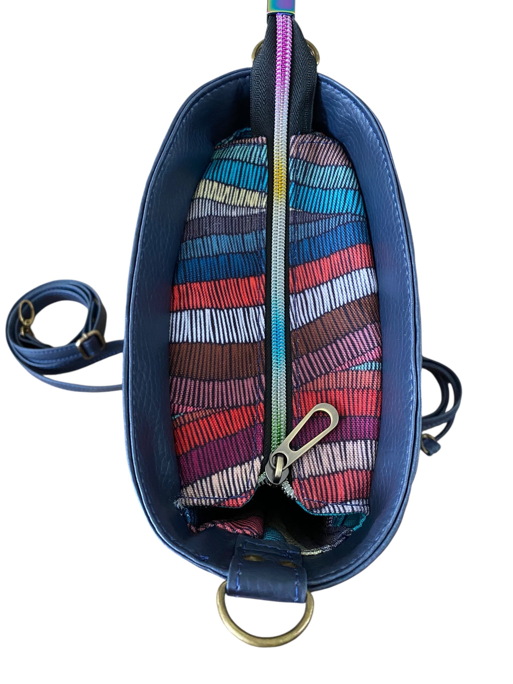 Artsy Bucket Bag with Woven Fabric Theme & Faux Leather