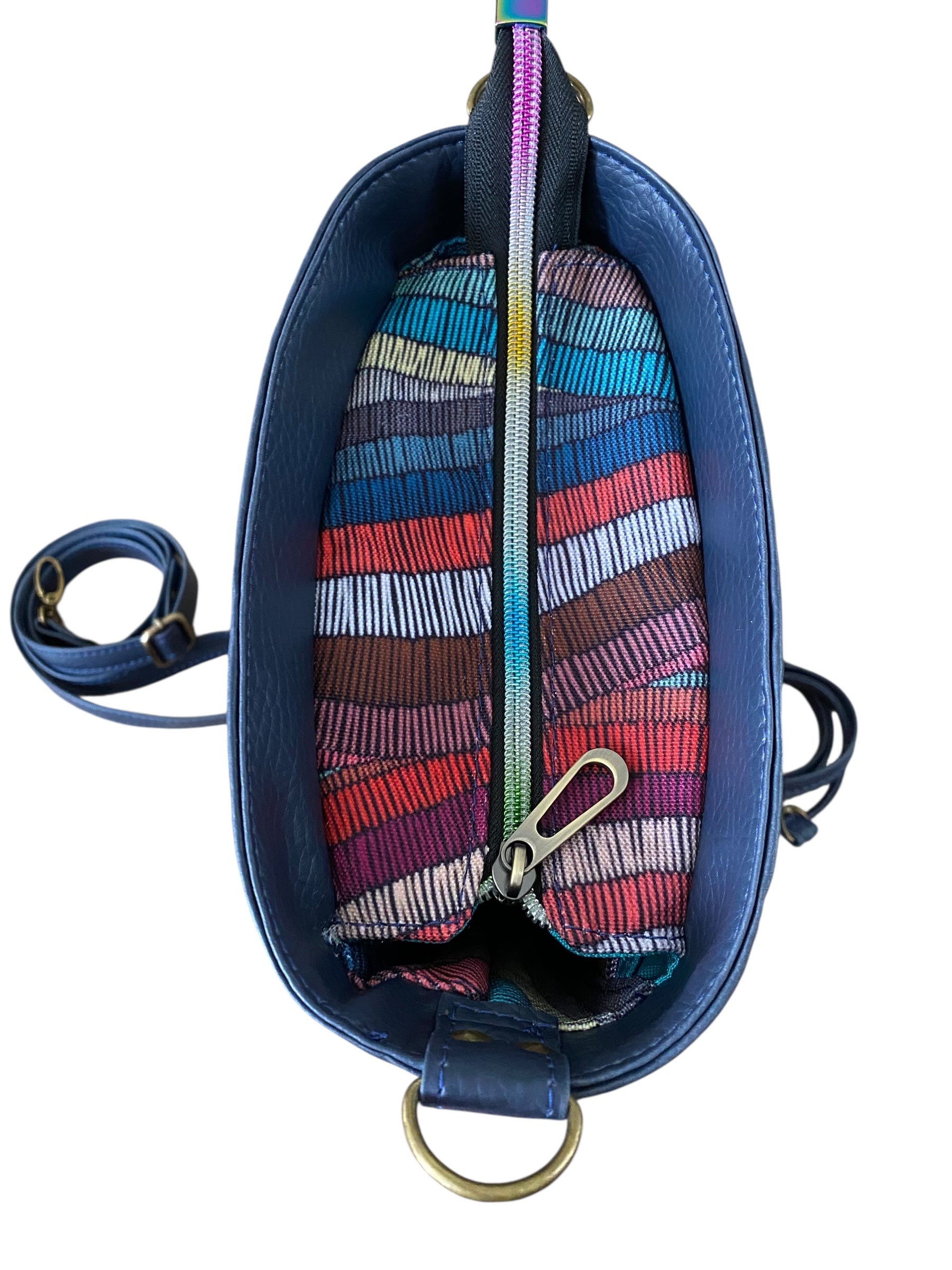 Artsy Bucket Bag with Woven Fabric Theme & Faux Leather