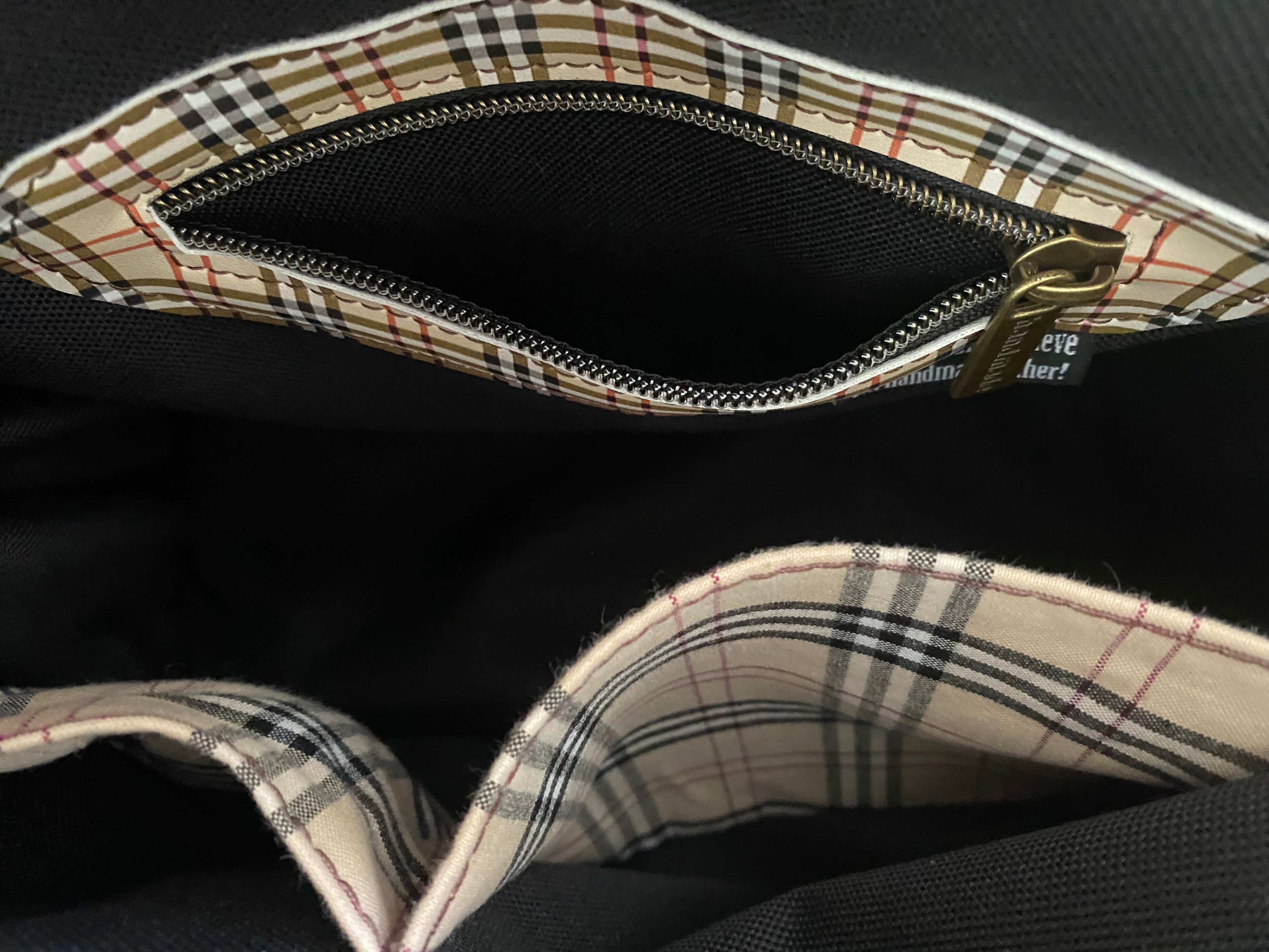 Plaid Camel Domed Bag, Pockets, Handles, Straps 13x8x6