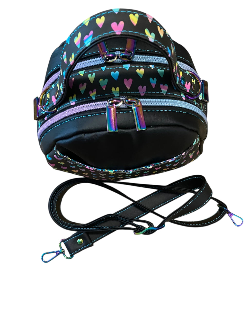 Iridescent Hearts Mini Bowler Style Vinyl