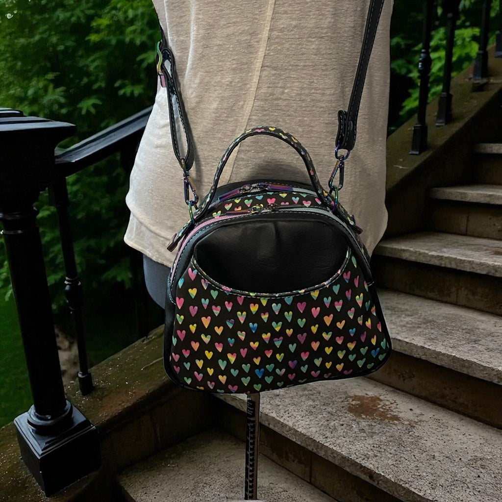 Iridescent Hearts Mini Bowler Style Vinyl