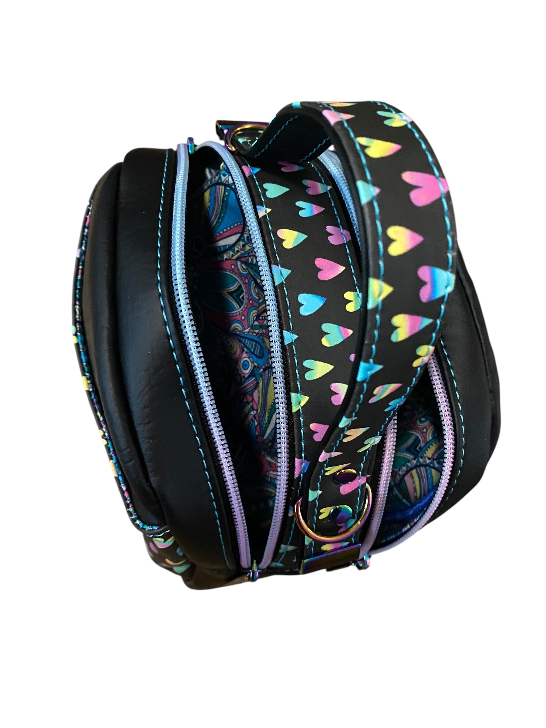 Iridescent Hearts Mini Bowler Style Vinyl