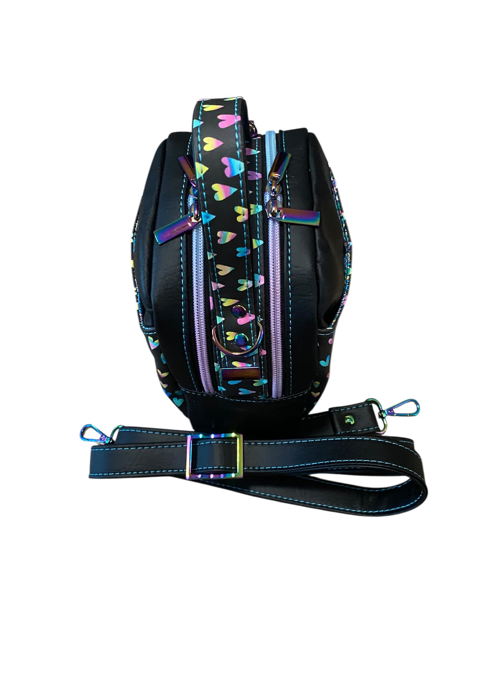 Iridescent Hearts Mini Bowler Style Vinyl