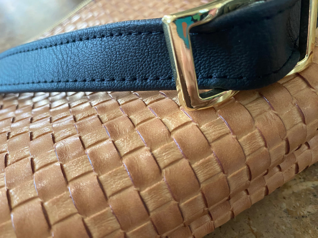 Basketweave Vegan Leather Crossbody