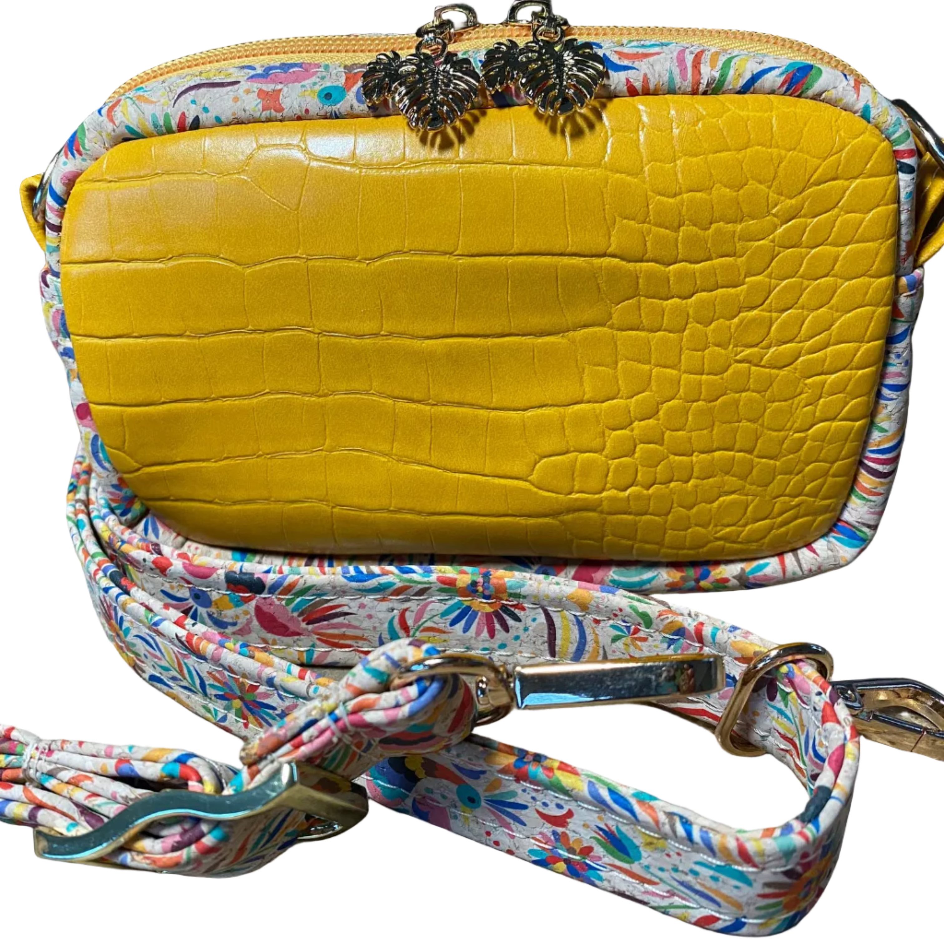 Essentials Crossbody Bag, Dual Zippers, Adjustable Strap, Vinyl, Cork, Faux Leather - Many Options!