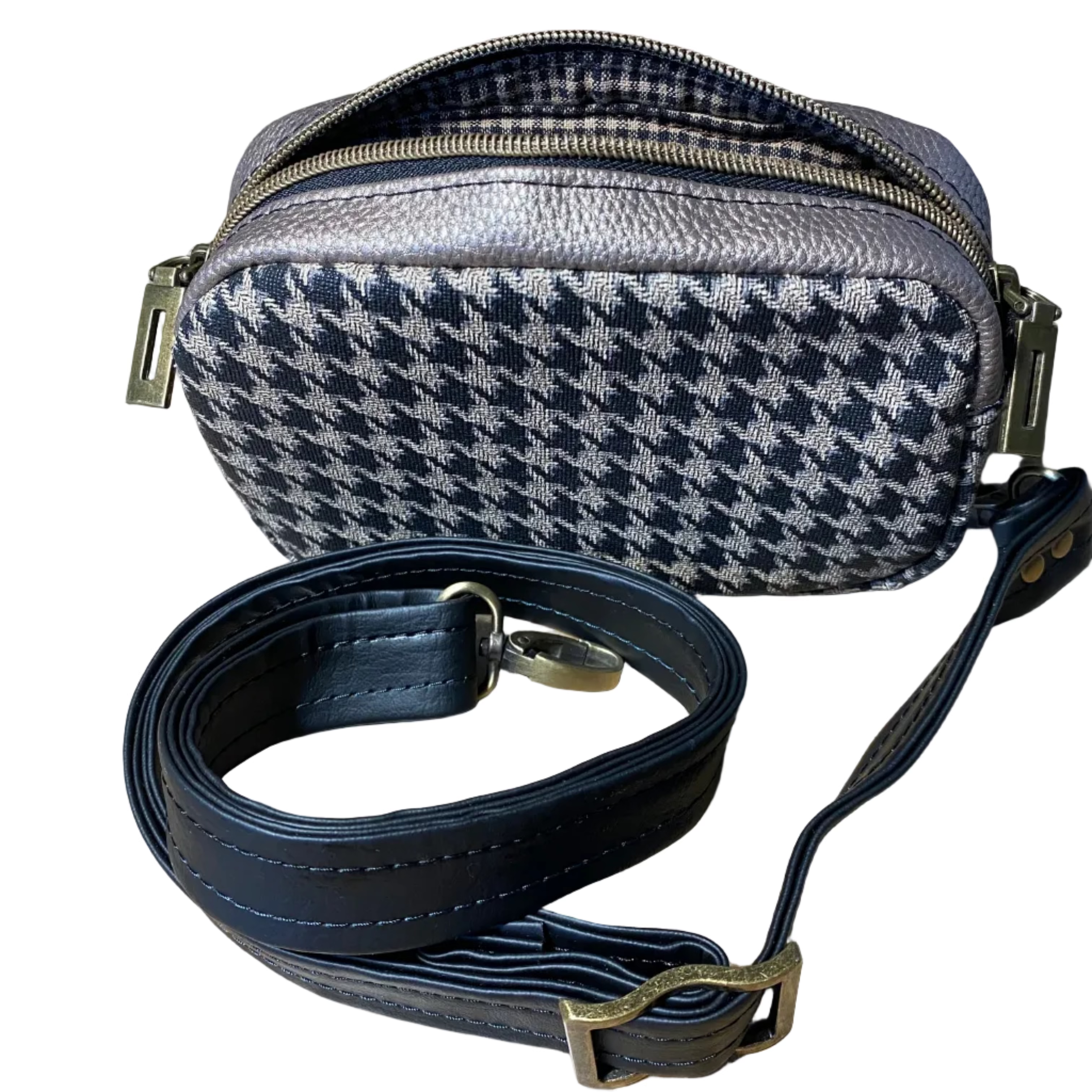 Essentials Crossbody Bag, Dual Zippers, Adjustable Strap, Vinyl, Cork, Faux Leather - Many Options!