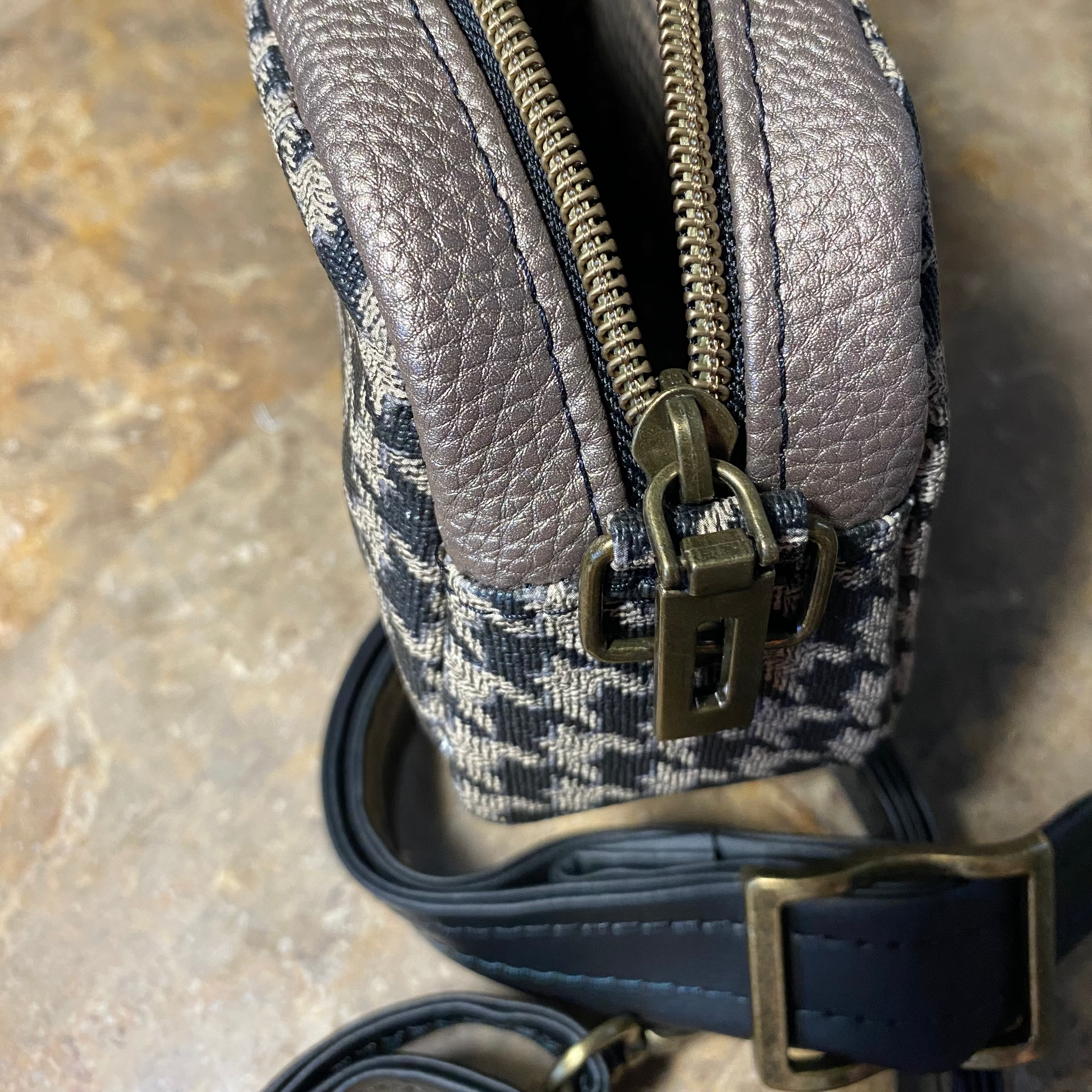 Essentials Crossbody Bag, Dual Zippers, Adjustable Strap, Vinyl, Cork, Faux Leather - Many Options!