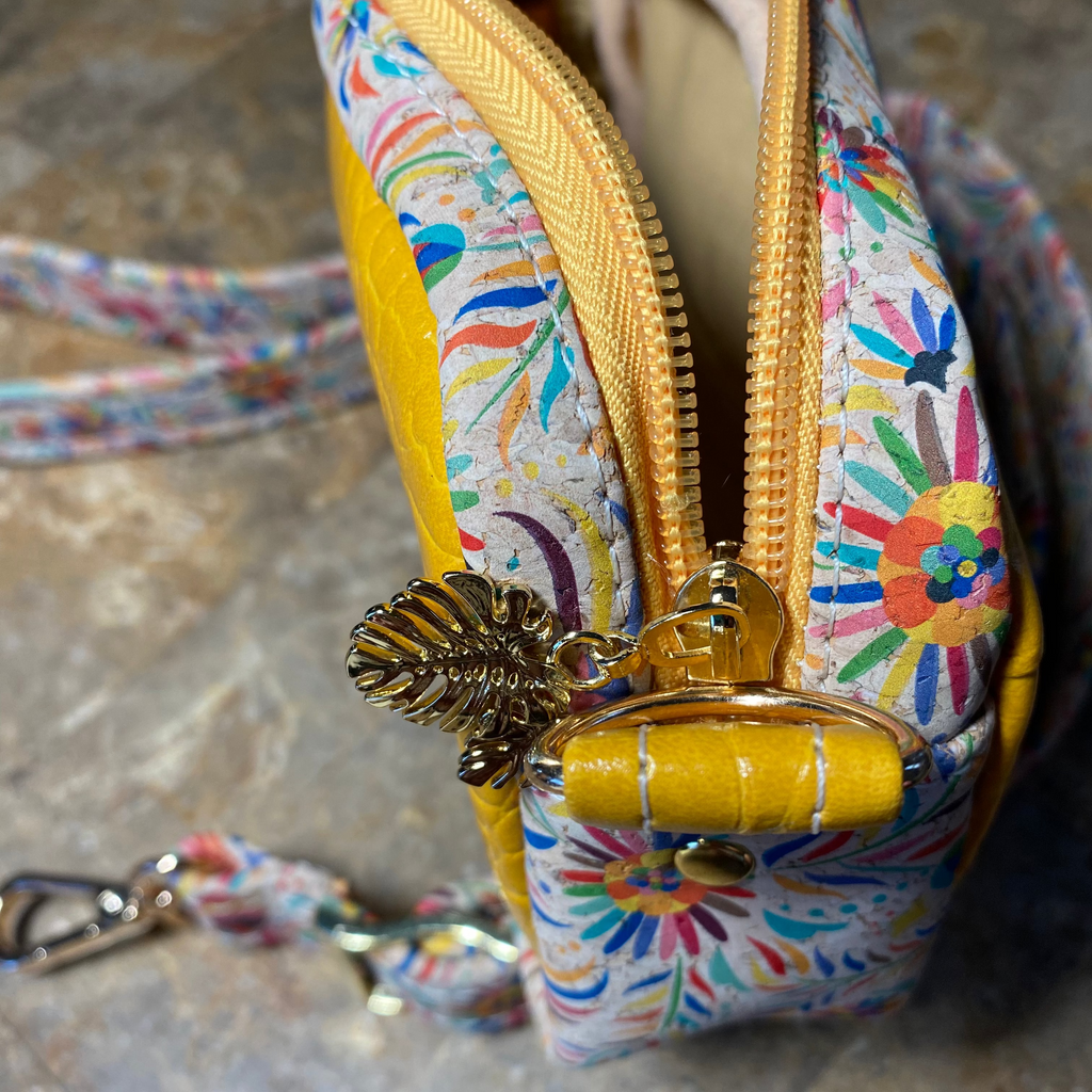 Essentials Crossbody Bag, Dual Zippers, Adjustable Strap, Vinyl, Cork, Faux Leather - Many Options!