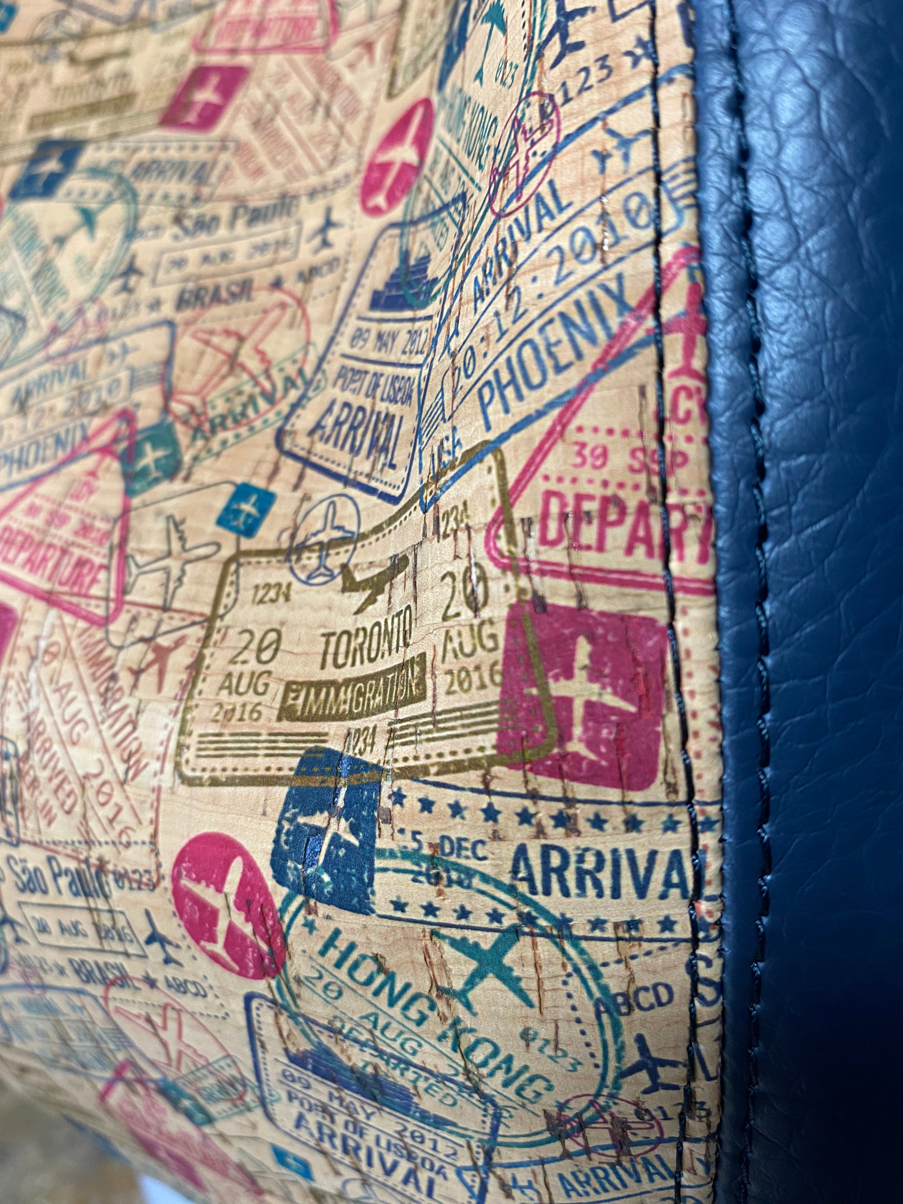 Faux Leather & Cork Shoulder Bag