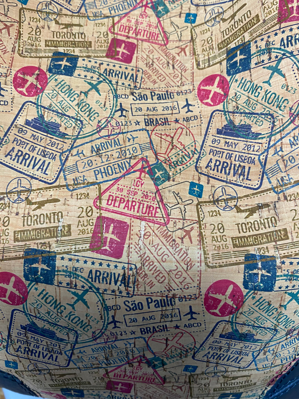 Faux Leather & Cork Shoulder Bag