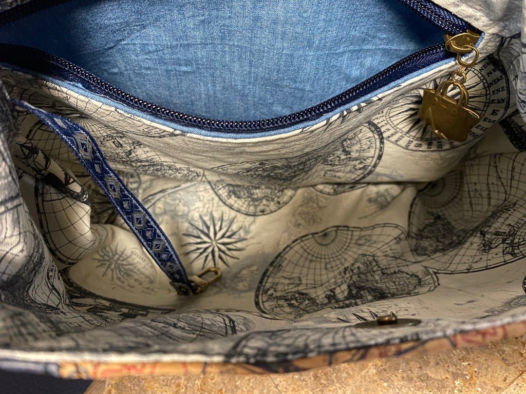 Faux Leather & Cork Shoulder Bag