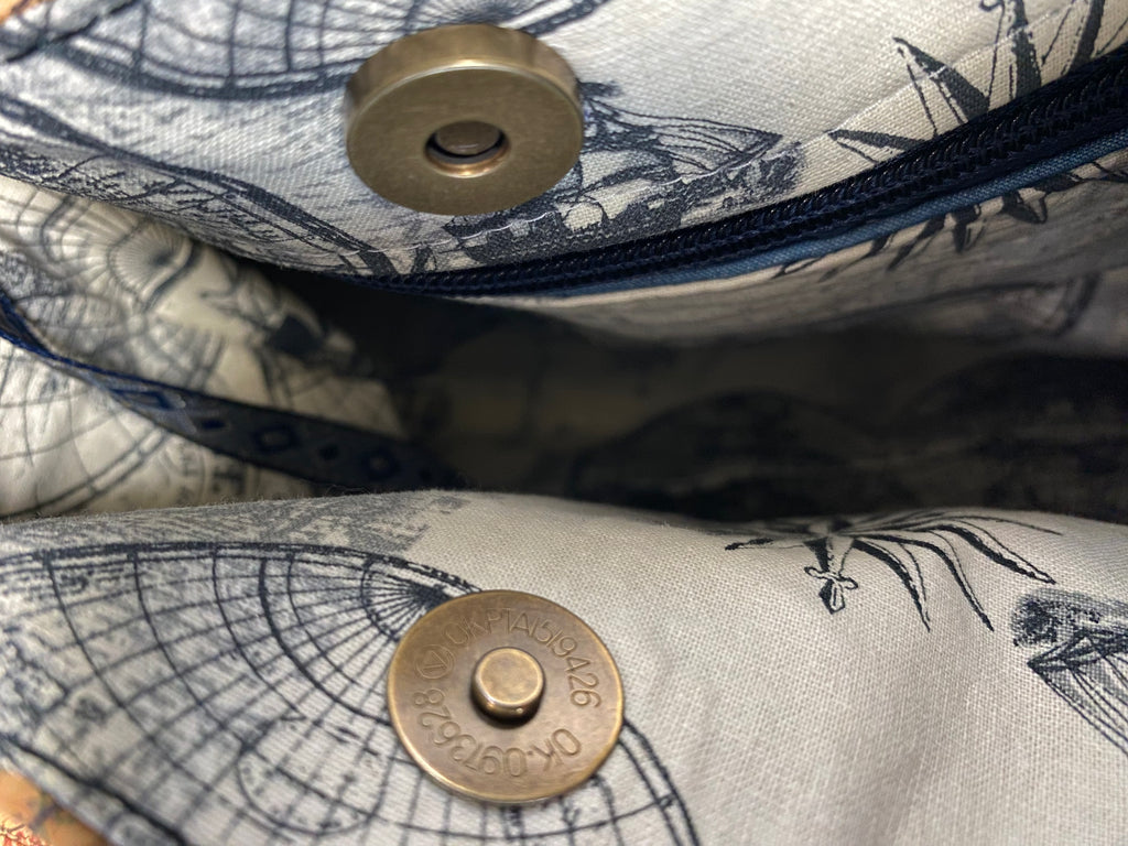 Faux Leather & Cork Shoulder Bag