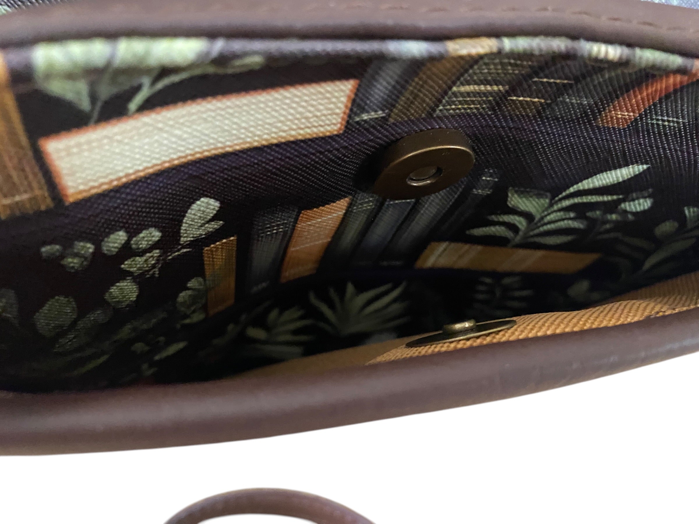 Vinyl Book & Plant Themed Shoulder/Crossbody Bag Multi Pockets 11x13x3.5