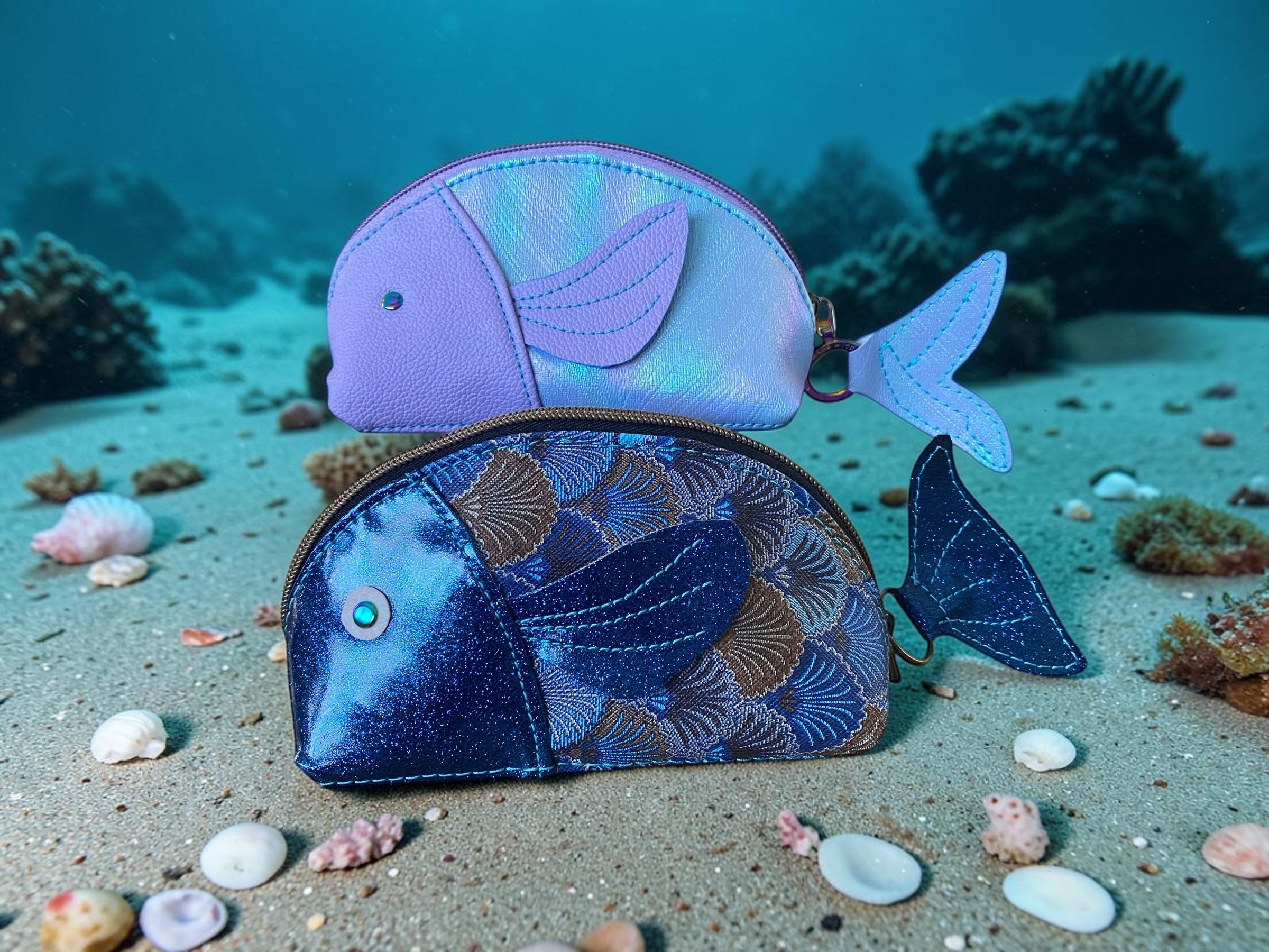 Tropical Fish Zip Up Bag                         Multiple Uses 6w x 3h x 3d