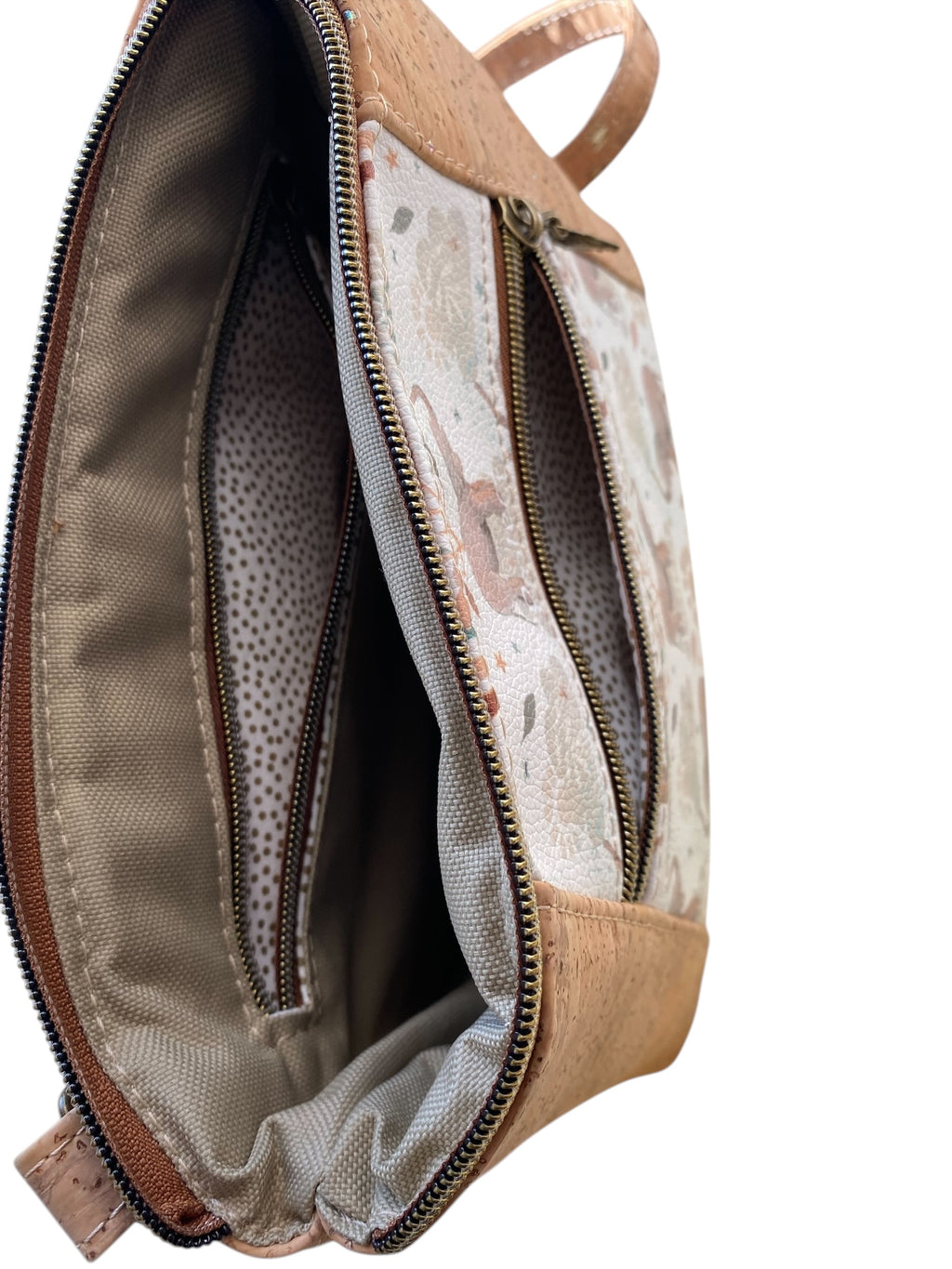 Cork & Vinyl Elephant  Crossbody/Shoulder Bag, 2 Pockets           10.5 x 8 x 3