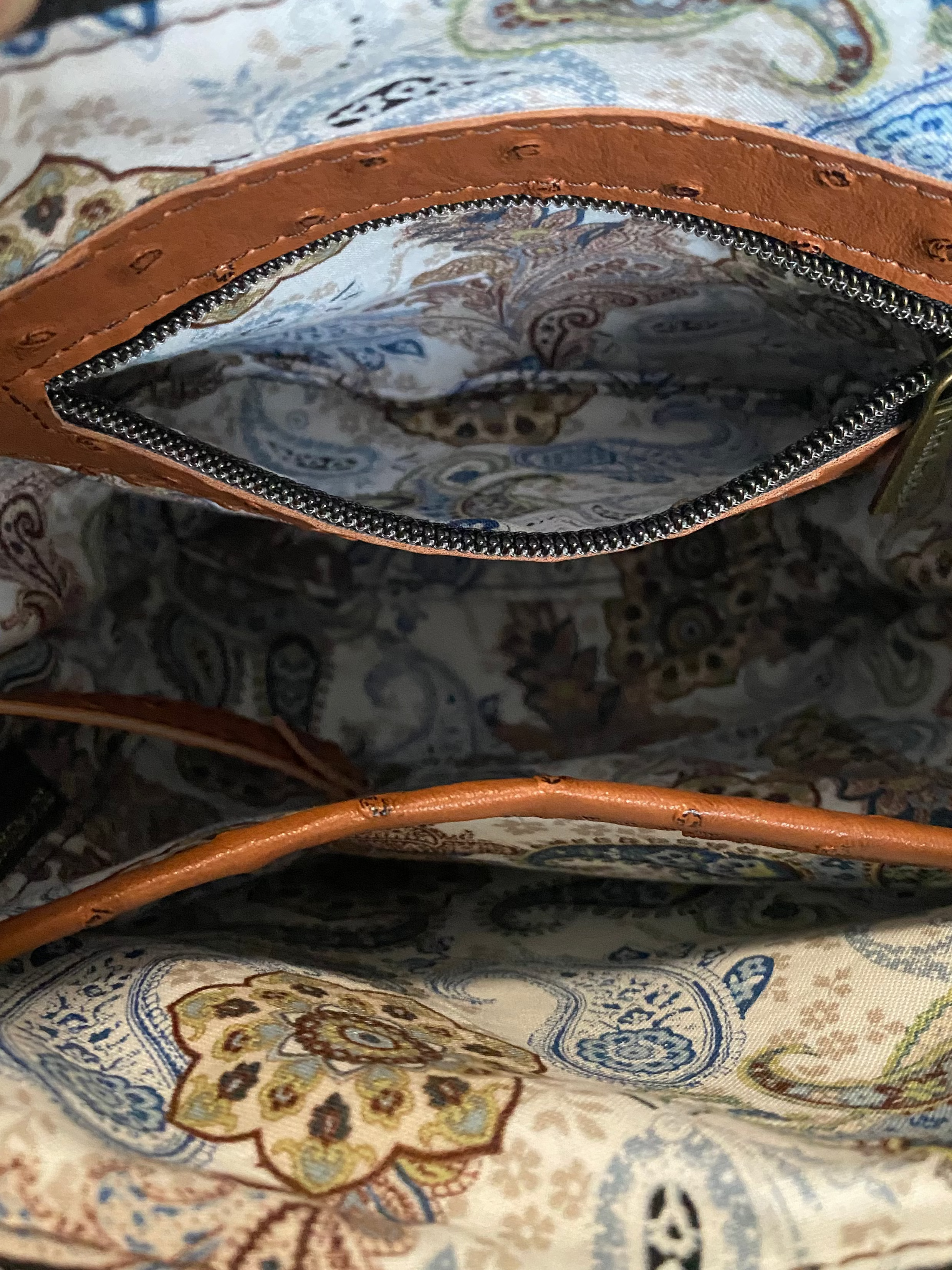 Faux Ostrich Textured Shoulder or Crossbody   9h x 11w x 4d