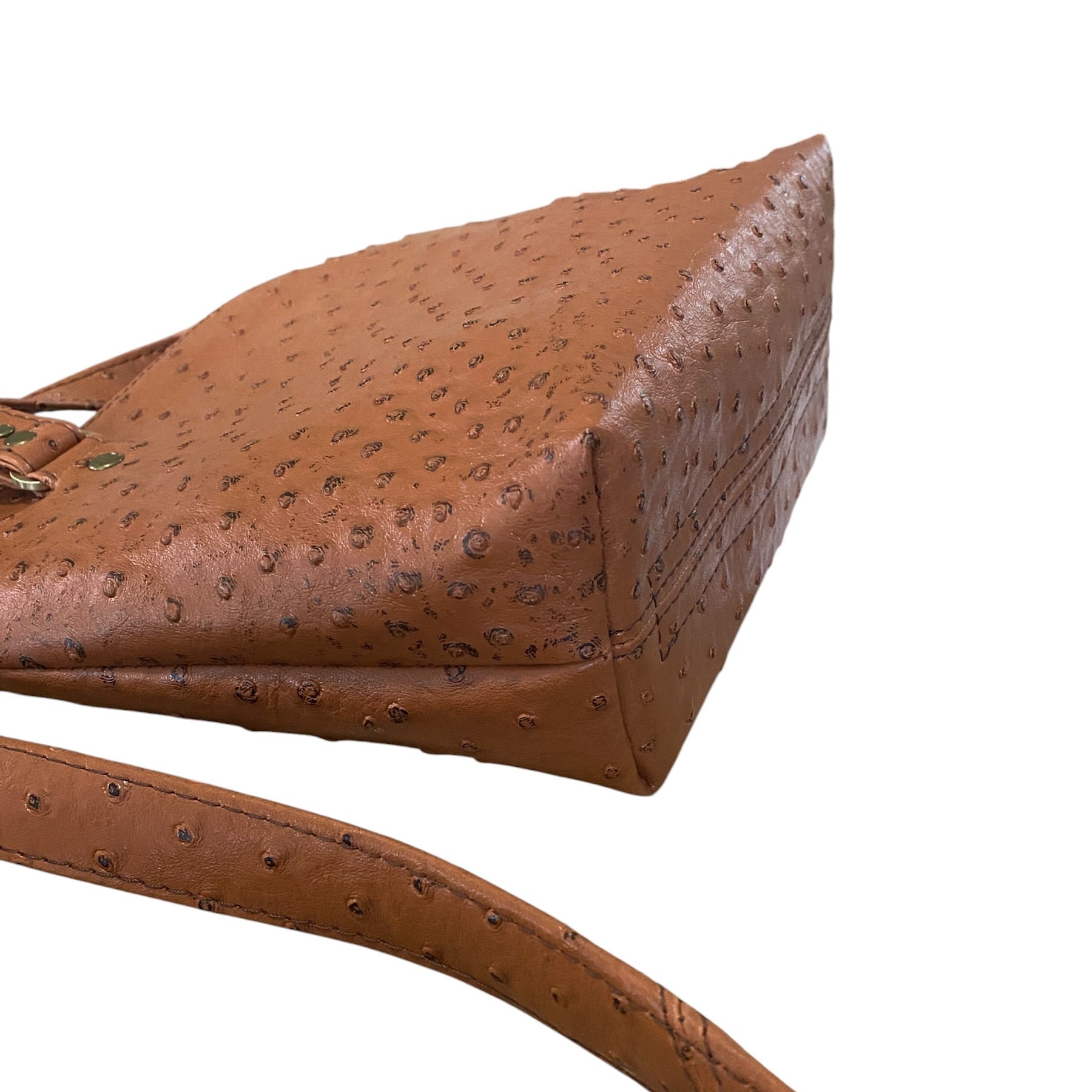 Faux Ostrich Textured Shoulder or Crossbody   9h x 11w x 4d