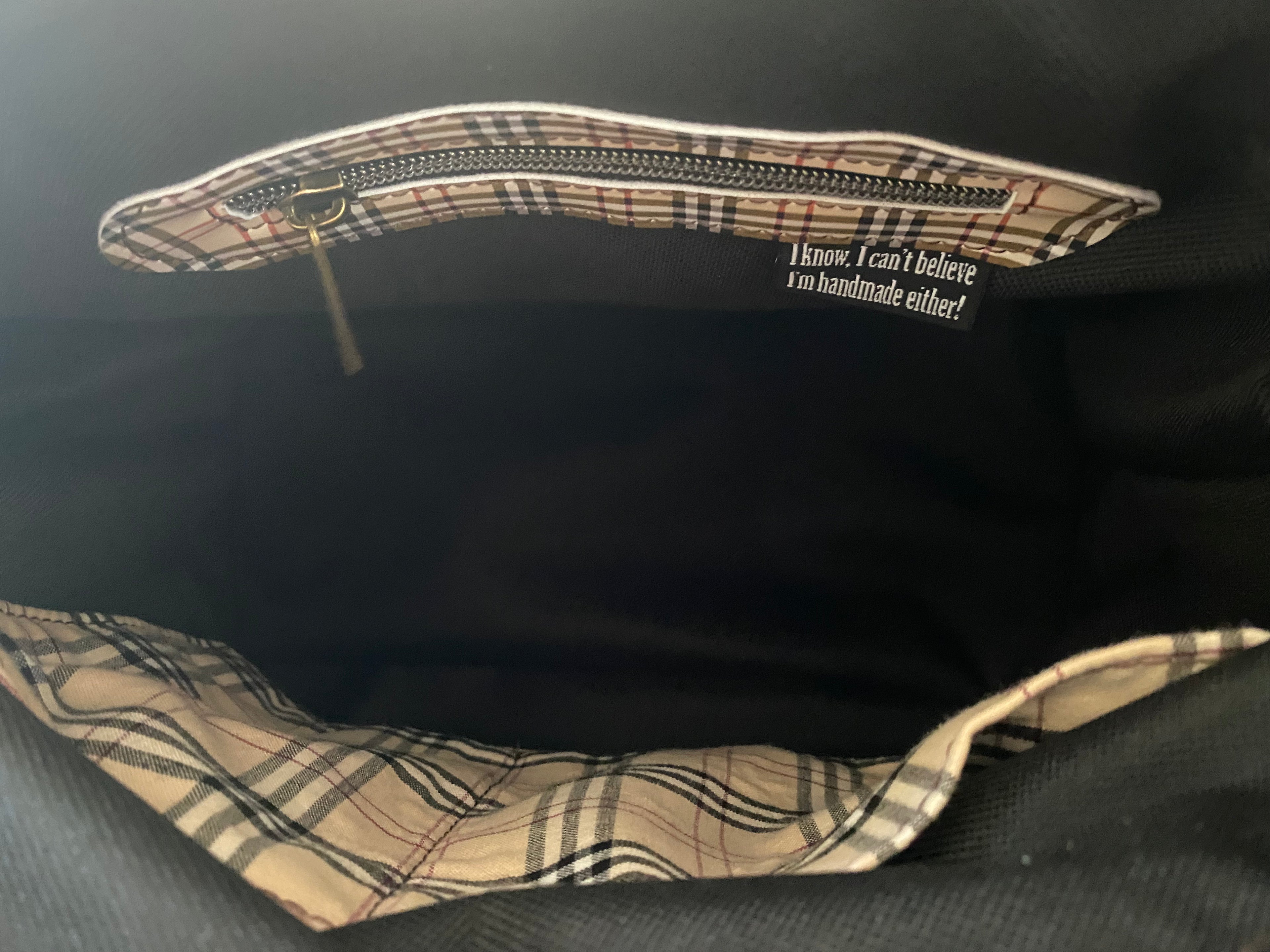 Plaid Camel Domed Bag, Pockets, Handles, Straps 13x8x6
