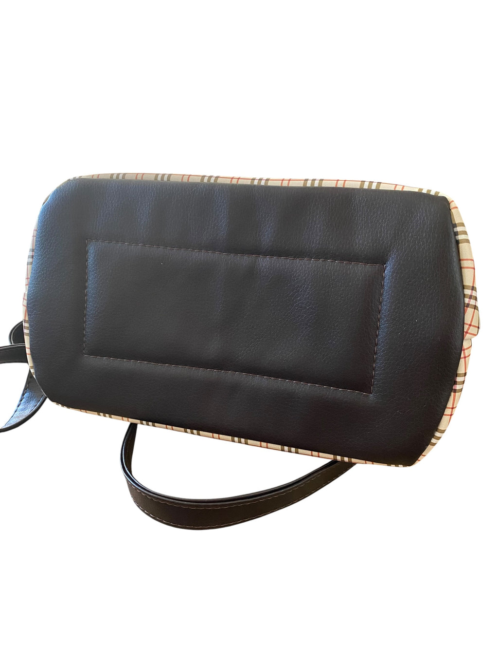 Plaid Camel Domed Bag, Pockets, Handles, Straps 13x8x6