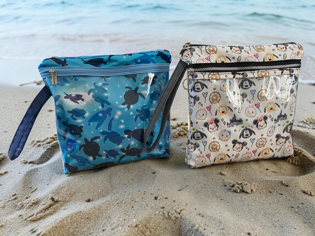 Dry Bags; 2 Zip Compartments, Beach, Pool, Stroller, Car Multiple Uses 12x12