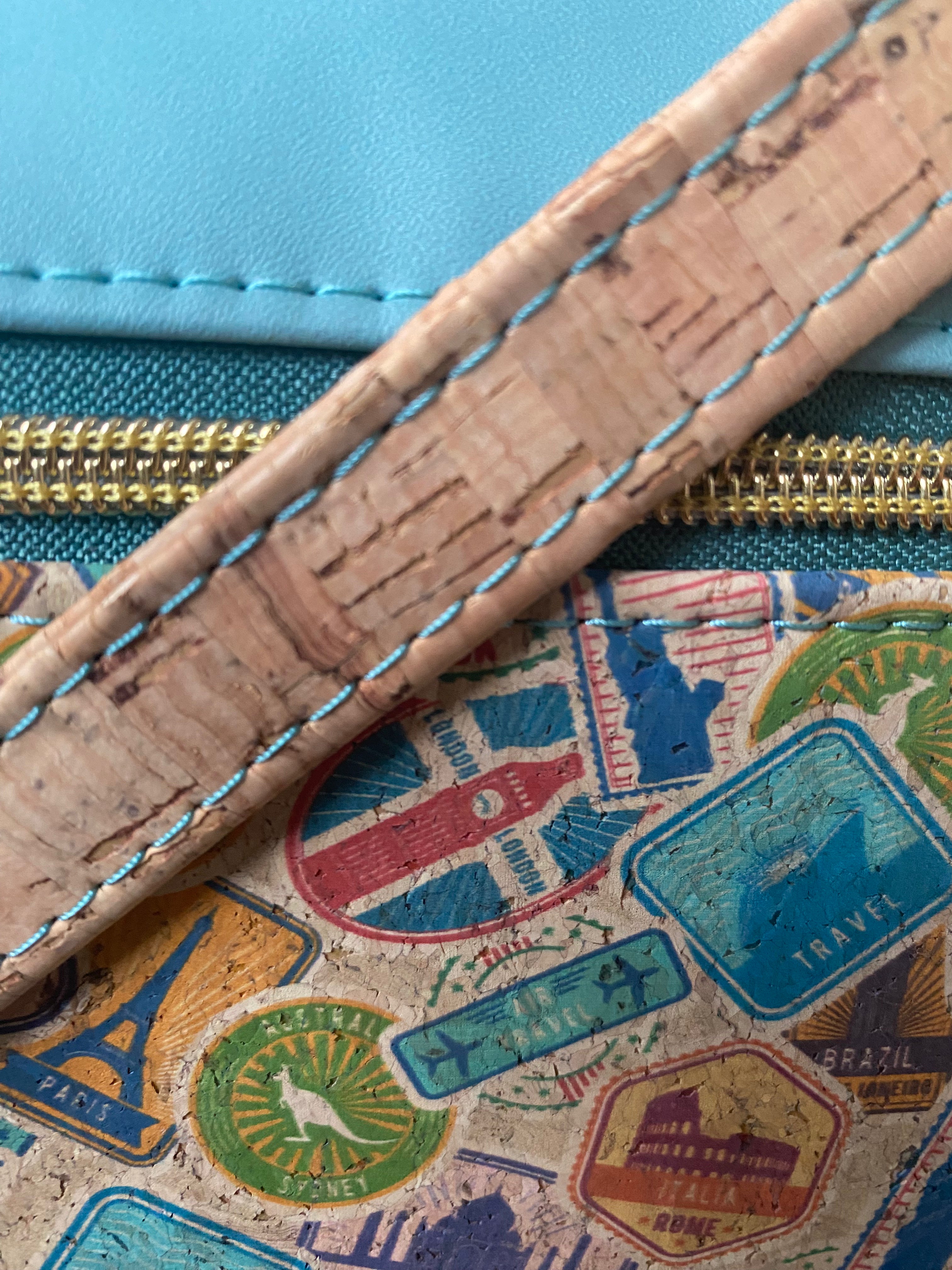 Cork & Vinyl Small Crossbody, 9 x 9