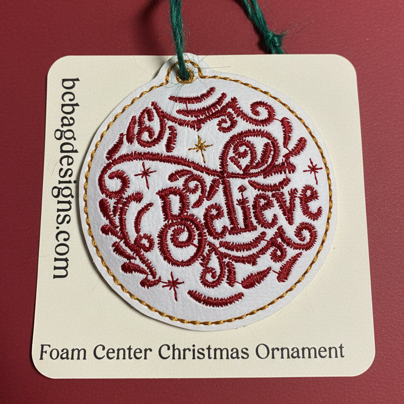 Embroidered Circular Holiday Ornaments