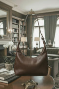 Crescent Basketweave Textured Shoulder Bag with Adjustable Strap